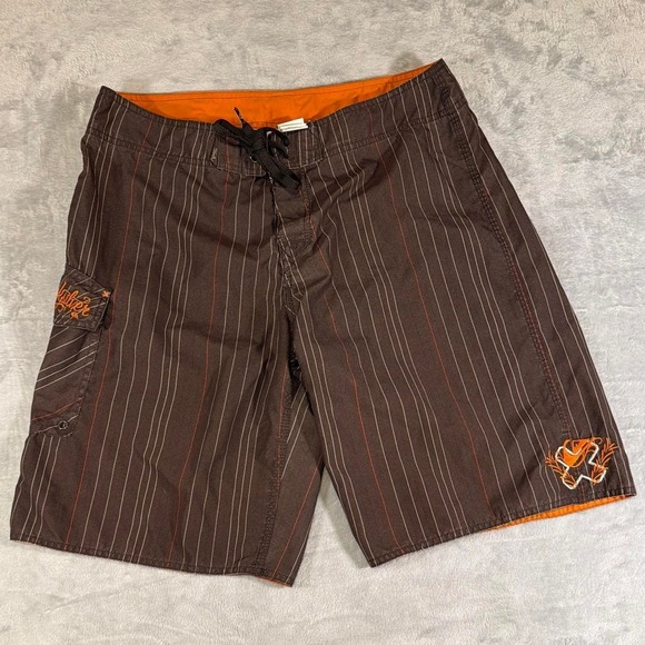 QUICKSILVER Other - Y2K Vintage Quiksilver Board Shorts | Brown/Orange | Size 34